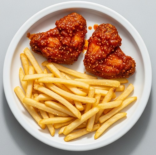 2 Pcs Hot Wings With Fries 